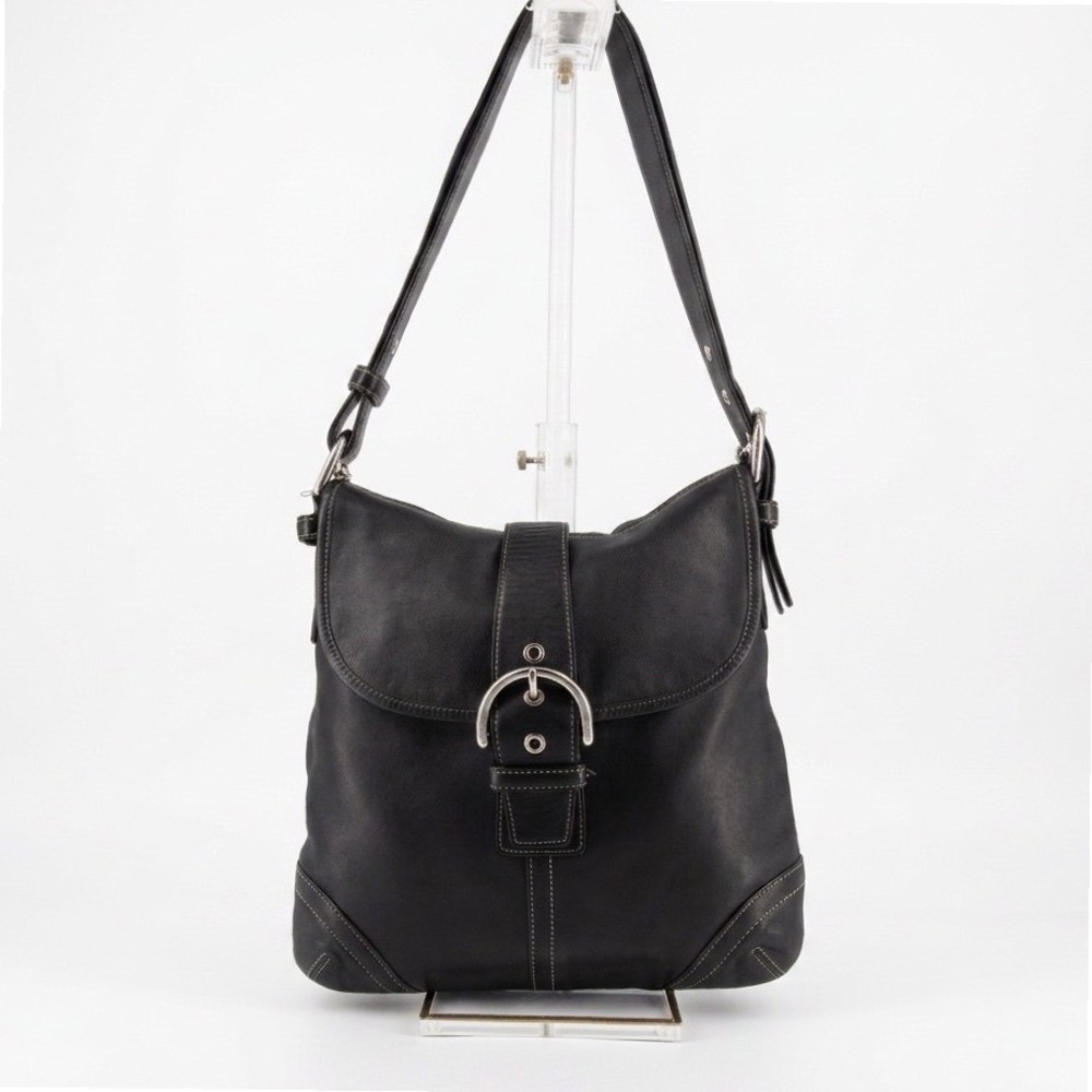 Vintage Coach Soho Flap Crossbody Bag 9480 | Y2K Black Leather Shoulder Purse